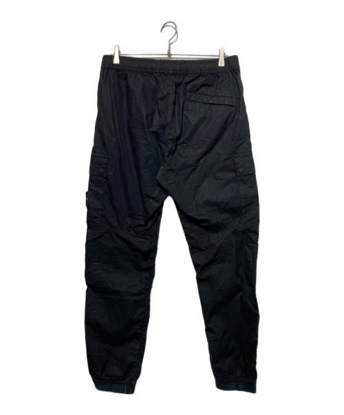 STONE ISLAND（ストーンアイランド）STONE ISLAND (ストーンアイランド) ガーメントダイコットンストレッチシャーリングテーパードリブカーゴパンツ ブラック サイズ:W33の古着・服飾アイテム