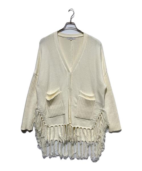 UN3D.（アンスリード）UN3D. (アンスリード) フリンジカーディガン ホワイト サイズ:FREEの古着・服飾アイテム