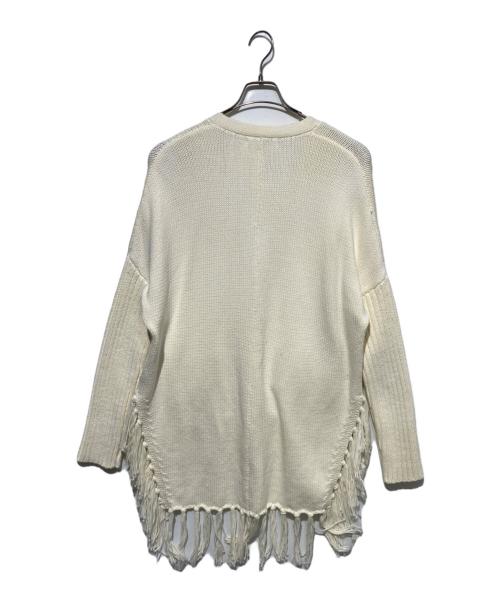 UN3D.（アンスリード）UN3D. (アンスリード) フリンジカーディガン ホワイト サイズ:FREEの古着・服飾アイテム