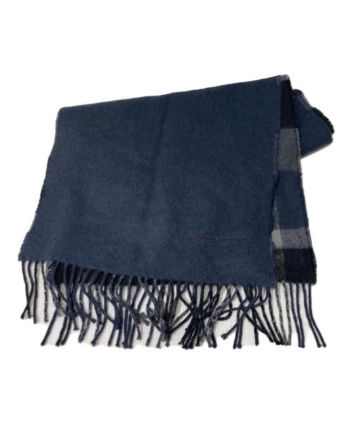 BLACK LABEL CRESTBRIDGE（ブラックレーベル クレストブリッジ）BLACK LABEL CRESTBRIDGE (ブラックレーベル クレストブリッジ) カシミヤマフラー ブラックの古着・服飾アイテム