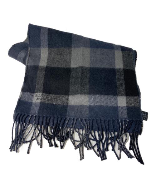 BLACK LABEL CRESTBRIDGE（ブラックレーベル クレストブリッジ）BLACK LABEL CRESTBRIDGE (ブラックレーベル クレストブリッジ) カシミヤマフラー ブラックの古着・服飾アイテム