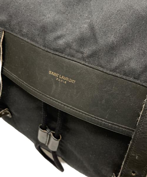 Saint Laurent Paris（サンローランパリ）Saint Laurent Paris (サンローランパリ) キャンバスメッセンジャーバッグ ブラックの古着・服飾アイテム