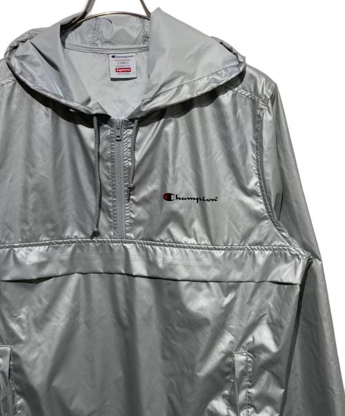 SUPREME（シュプリーム）Supreme (シュプリーム) Champion (チャンピオン) Half Zip Windbreaker シルバー サイズ:Lの古着・服飾アイテム