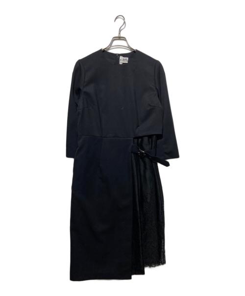 noir kei ninomiya（ノワール ケイ ニノミヤ）noir kei ninomiya (ノワール ケイ ニノミヤ) 7分袖ウールワンピース ブラック サイズ:Sの古着・服飾アイテム