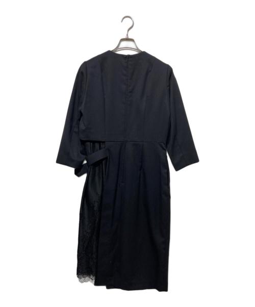 noir kei ninomiya（ノワール ケイ ニノミヤ）noir kei ninomiya (ノワール ケイ ニノミヤ) 7分袖ウールワンピース ブラック サイズ:Sの古着・服飾アイテム