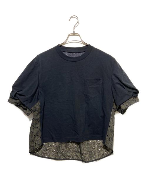 sacai（サカイ）sacai (サカイ) Embroidery T-Shirt ネイビー サイズ:3の古着・服飾アイテム