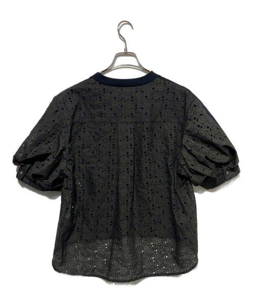 sacai（サカイ）sacai (サカイ) Embroidery T-Shirt ネイビー サイズ:3の古着・服飾アイテム