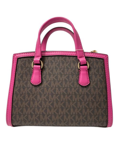 MICHAEL KORS（マイケル・コース）MICHAEL KORS (マイケル・コース) シグネチャーショルダーバッグ ブラウン×ピンクの古着・服飾アイテム