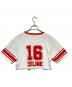 CELINE (セリーヌ) クロップドTシャツ ホワイト×レッド サイズ:L：20000円