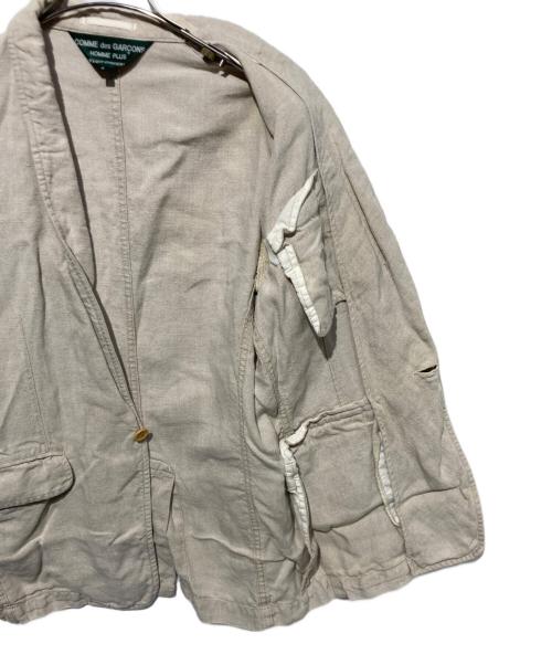 COMME des GARCONS HOMME PLUS EVER GREEN（コムデギャルソンオムプリュス エバーグリーン）COMME des GARCONS HOMME PLUS EVER GREEN (コムデギャルソンオムプリュス エバーグリーン) オールドリネンジャッケット アイボリー サイズ:Sの古着・服飾アイテム