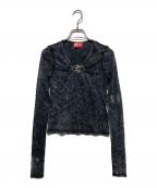 DIESELディーゼル）の古着「Dメタルロゴカットソー」｜グレー