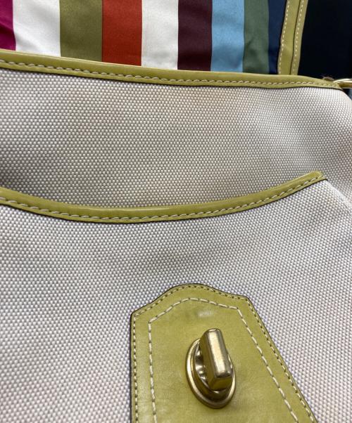 COACH（コーチ）COACH (コーチ) 65th ターンロック ショルダーバッグ アイボリー×グリーンの古着・服飾アイテム