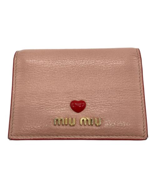 MIU MIU（ミュウミュウ）MIU MIU (ミュウミュウ) マドラスラブカードケース ピンクの古着・服飾アイテム