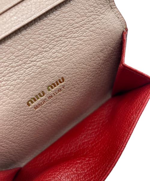 MIU MIU（ミュウミュウ）MIU MIU (ミュウミュウ) マドラスラブカードケース ピンクの古着・服飾アイテム