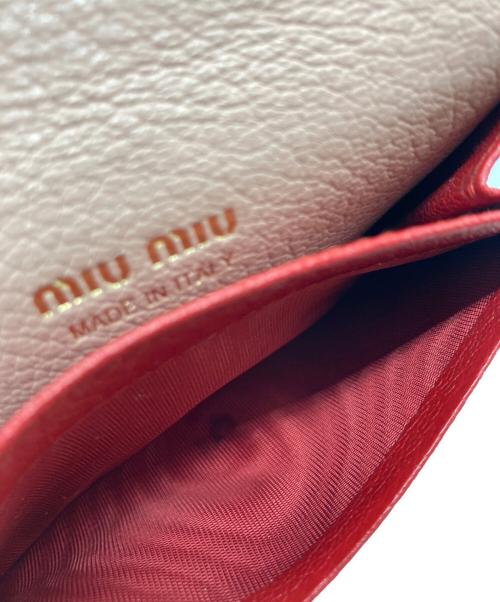 MIU MIU（ミュウミュウ）MIU MIU (ミュウミュウ) マドラスラブカードケース ピンクの古着・服飾アイテム