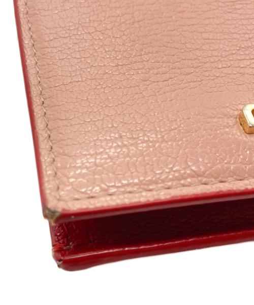 MIU MIU（ミュウミュウ）MIU MIU (ミュウミュウ) マドラスラブカードケース ピンクの古着・服飾アイテム