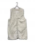 BALLSEYボールジィ）の古着「ランダムファー Vネックロングジレ」｜ホワイト