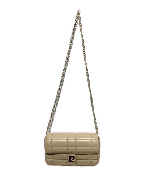 pierre cardin（ピエール・カルダン）pierre cardin (ピエール・カルダン) FRAY ID (フレイ アイディー) メタルモチーフショルダーバッグ ベージュの古着・服飾アイテム