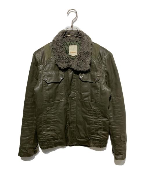DIESEL（ディーゼル）DIESEL (ディーゼル) コーティングミリタリージャケット グリーン サイズ:Sの古着・服飾アイテム