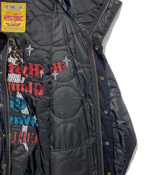 Hysteric Glamour（ヒステリックグラマー）Hysteric Glamour (ヒステリックグラマー) GIRL WASTED刺繍 オーバーサイズブルゾン ブラック サイズ:FREEの古着・服飾アイテム