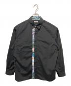 HERALBONYヘラルボニー）の古着「デザイナーシャツ（フライフロント）「Maze」」｜ブラック