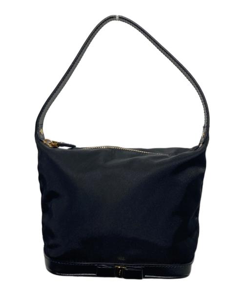 Salvatore Ferragamo（サルヴァトーレ フェラガモ）Salvatore Ferragamo (サルヴァトーレ フェラガモ) ヴァラ リボンハンドバッグ ブラックの古着・服飾アイテム