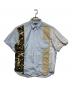COMME des GARCONS HOMME（コムデギャルソン オム）の古着「カモ柄切替半袖ストライプシャツ」｜ブルー