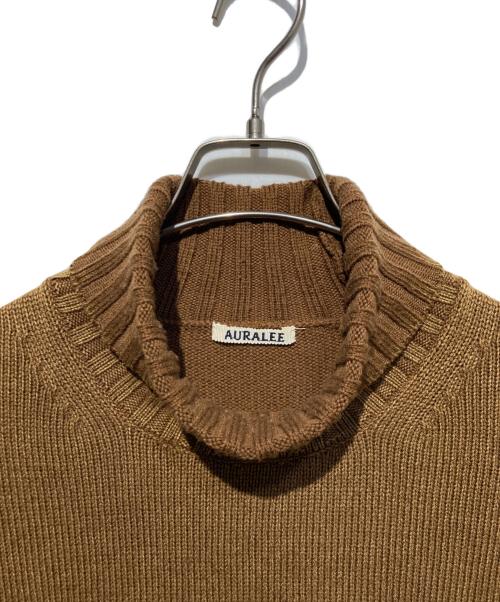 AURALEE（オーラリー）AURALEE (オーラリー) 23AW WASHED FRENCH MERINO KNIT TURTLE ブラウン サイズ:4の古着・服飾アイテム