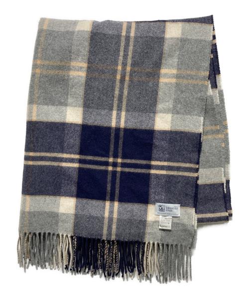 JOHNSTONS OF ELGIN（ジョンストンズオブエルガン）JOHNSTONS OF ELGIN (ジョンストンズオブエルガン) カシミヤ大判ストール ネイビー×ホワイトの古着・服飾アイテム
