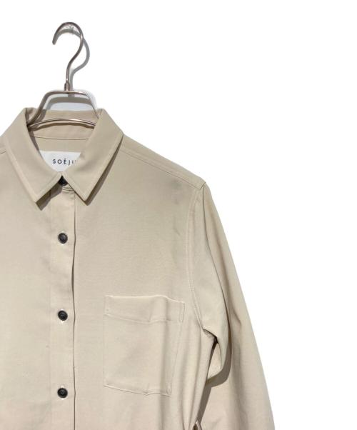 SOEJU（ソージュ）SOEJU (ソージュ) ベルテッドシャツワンピース ベージュ サイズ:Mの古着・服飾アイテム