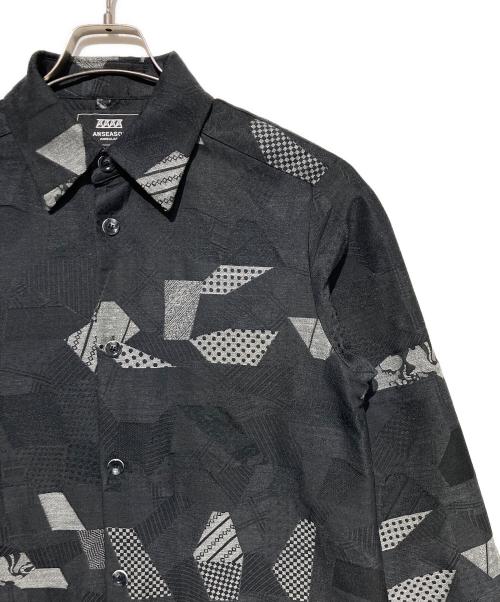 ANREALAGE（アンリアレイジ）ANREALAGE (アンリアレイジ) パッチワークパネルシャツコート ブラック サイズ:46の古着・服飾アイテム