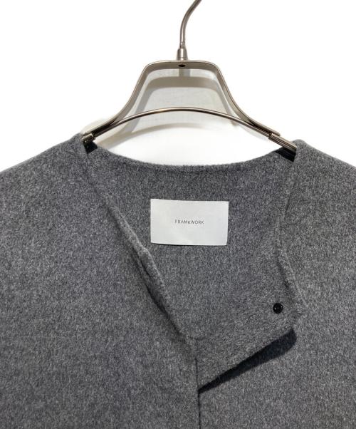 FRAMeWORK（フレームワーク）FRAMeWORK (フレームワーク) ハミルトンリバークルーネックコート グレー サイズ:36の古着・服飾アイテム