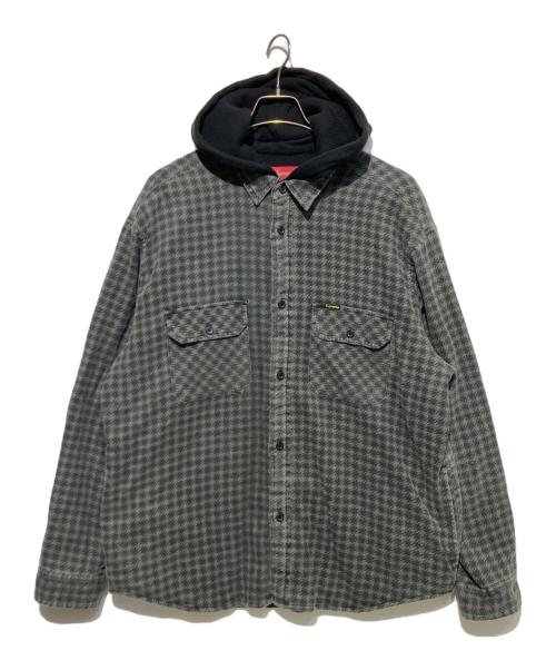 SUPREME（シュプリーム）Supreme (シュプリーム) Houndstooth Flannel Hooded Shirt グレー サイズ:Lの古着・服飾アイテム