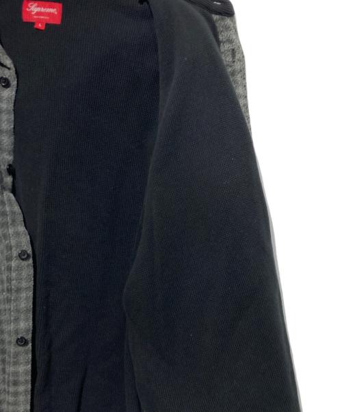 SUPREME（シュプリーム）Supreme (シュプリーム) Houndstooth Flannel Hooded Shirt グレー サイズ:Lの古着・服飾アイテム