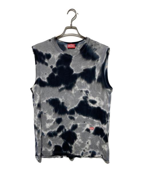 DIESEL（ディーゼル）DIESEL (ディーゼル) ノースリーブカットソー ブラック×グレー サイズ:XLの古着・服飾アイテム