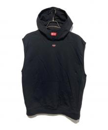DIESEL（ディーゼル）の古着「ノースリーブフーディ」｜ブラック