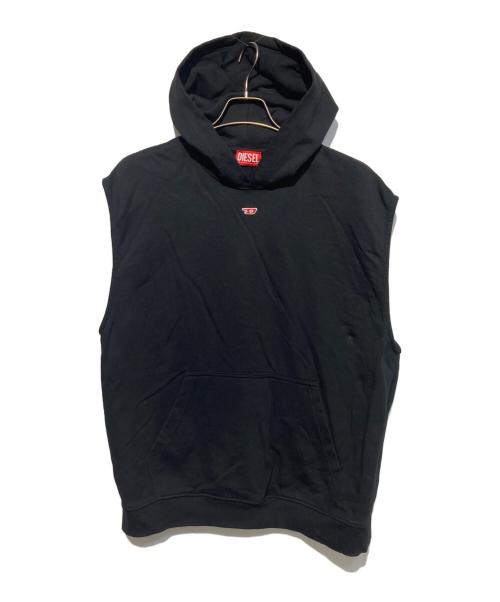 DIESEL（ディーゼル）DIESEL (ディーゼル) ノースリーブフーディ ブラック サイズ:Lの古着・服飾アイテム