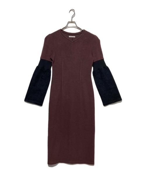 AKANE UTSUNOMIYA（アカネウツノミヤ）AKANE UTSUNOMIYA (アカネウツノミヤ) ロングワンピース ブラウン サイズ:36の古着・服飾アイテム