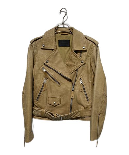 ALL SAINTS（オールセインツ）ALL SAINTS (オールセインツ) ダブルライダースジャケット ベージュ サイズ:UK6の古着・服飾アイテム
