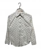 BURBERRY BLACK LABELバーバリーブラックレーベル）の古着「モノグラムボタンダウンシャツ」｜ホワイト