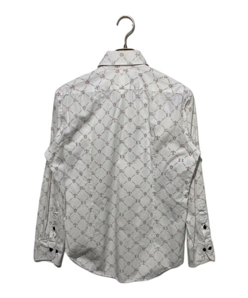 BURBERRY BLACK LABEL（バーバリーブラックレーベル）BURBERRY BLACK LABEL (バーバリーブラックレーベル) モノグラムボタンダウンシャツ ホワイト サイズ:2の古着・服飾アイテム