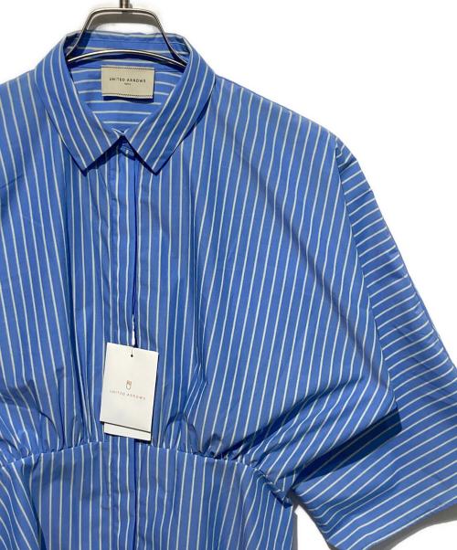 UNITED ARROWS（ユナイテッドアローズ）UNITED ARROWS (ユナイテッドアローズ) ストライプドルマンスリーブブラウス ブルー サイズ:Freeの古着・服飾アイテム