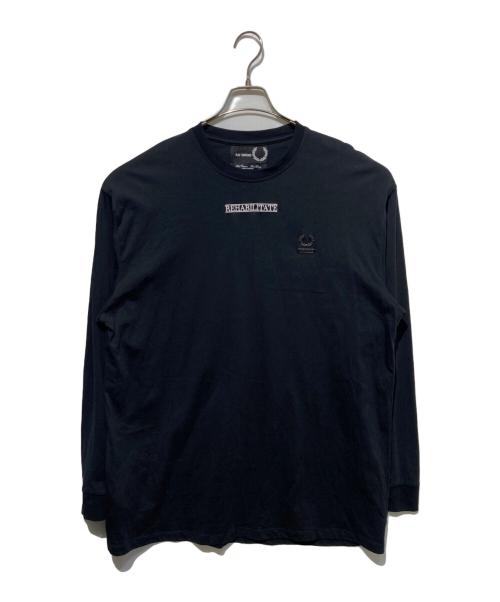 RAF SIMONS（ラフシモンズ）RAF SIMONS (ラフシモンズ) FRED PERRY (フレッドペリー) 刺繍ロゴ ロンT ブラック サイズ:Mの古着・服飾アイテム