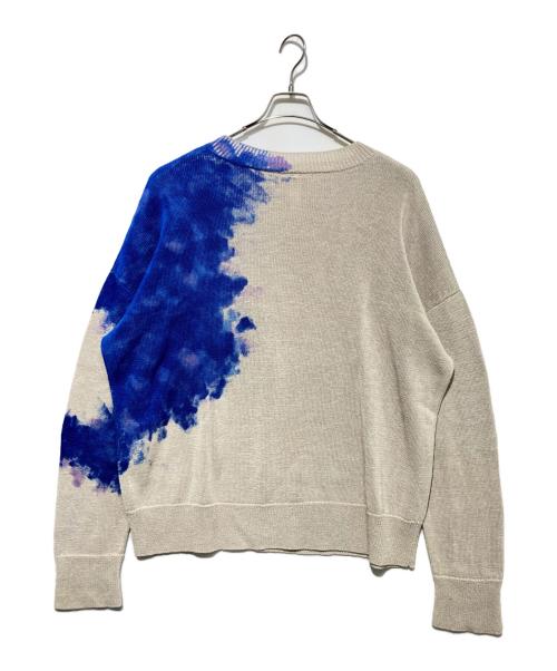 SHINYA KOZUKA（シンヤコズカ）SHINYA KOZUKA (シンヤコズカ) LEAKED JUMPERニット ブルー×ベージュ サイズ:L-XLの古着・服飾アイテム