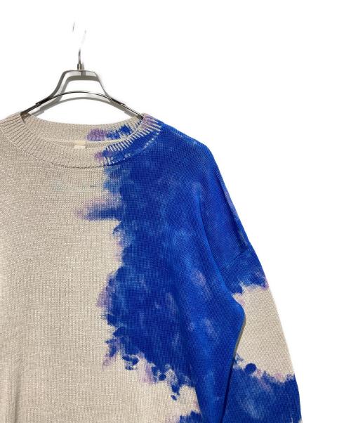 SHINYA KOZUKA（シンヤコズカ）SHINYA KOZUKA (シンヤコズカ) LEAKED JUMPERニット ブルー×ベージュ サイズ:L-XLの古着・服飾アイテム