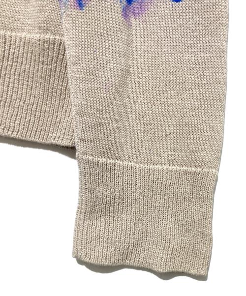 SHINYA KOZUKA（シンヤコズカ）SHINYA KOZUKA (シンヤコズカ) LEAKED JUMPERニット ブルー×ベージュ サイズ:L-XLの古着・服飾アイテム