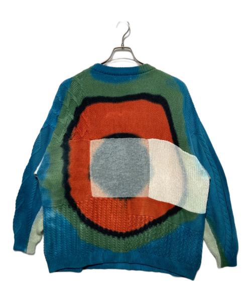 TTT MSW（ティー）TTT MSW (ティー) Crazy pattern knit ブルー×グリーン サイズ:Lの古着・服飾アイテム