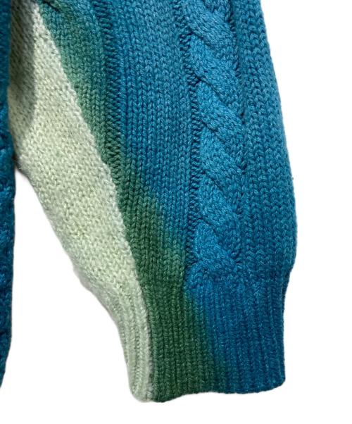 TTT MSW（ティー）TTT MSW (ティー) Crazy pattern knit ブルー×グリーン サイズ:Lの古着・服飾アイテム