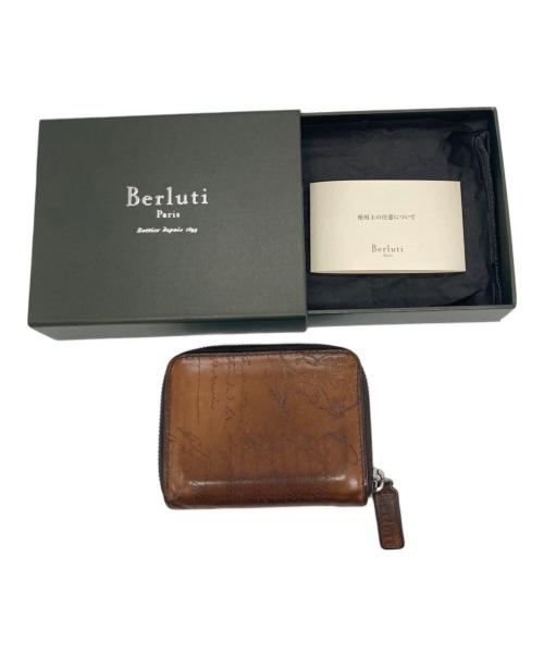 Berluti（ベルルッティ）Berluti (ベルルッティ) ワパ スクリットレザー ジップ付きコインパース ブラウンの古着・服飾アイテム