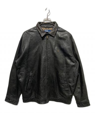 中古品　Polo by Ralph Lauren ブラックレザージャケット L 楽天市場】レビューでクーポン☆ポロ ラルフローレン レザージャケット